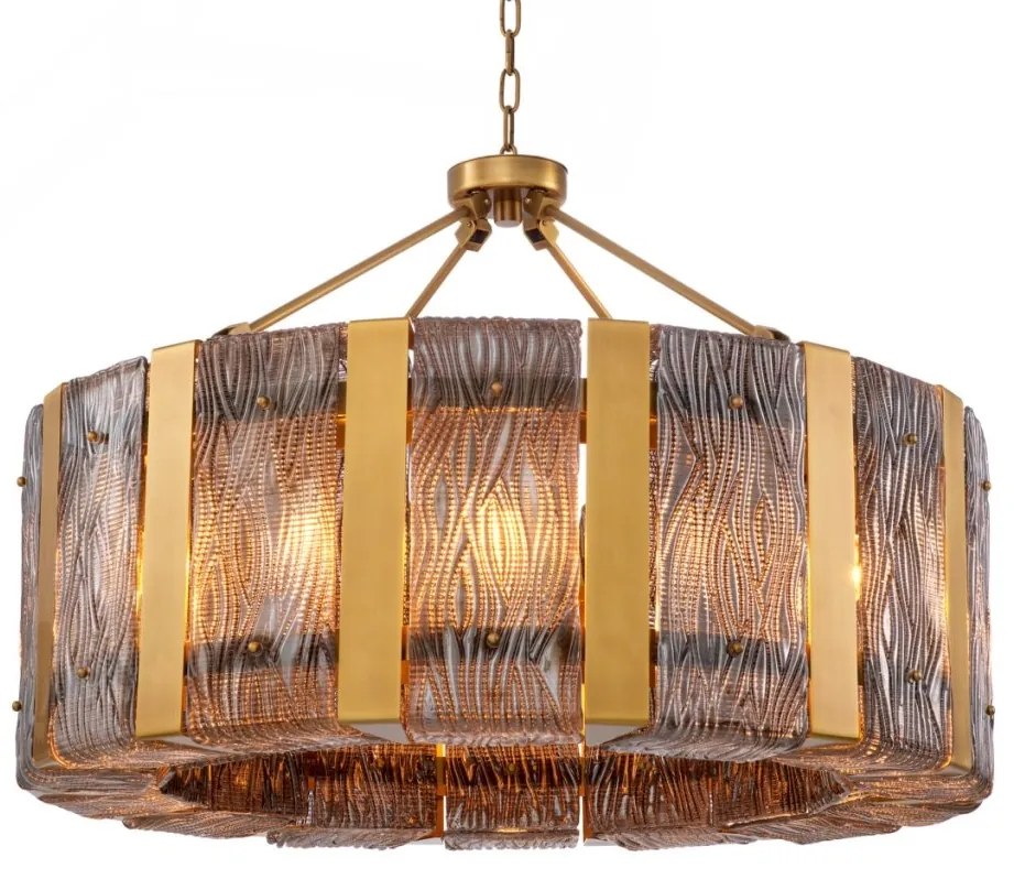 Candelabru LUX, Otel Alama Antic, Sticla Fumurie, Elysian