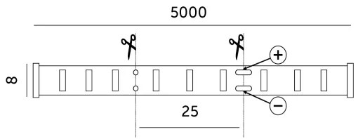Bandă LED/50W/12V 5 m 4000K