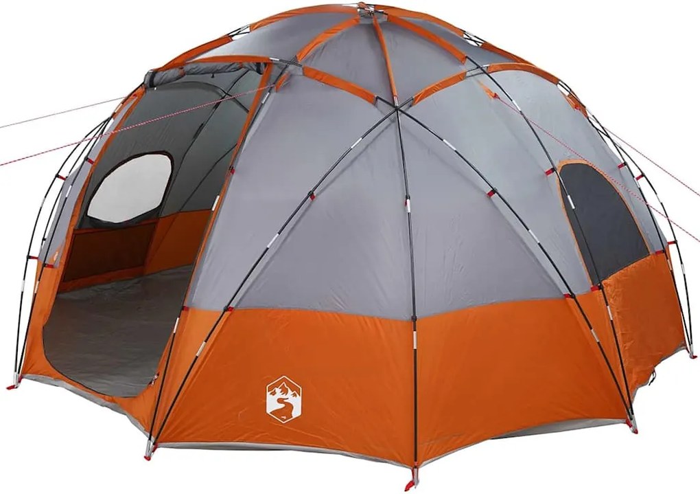 vidaXL Cort cu dome Gri și Portocalie 475 x 475 x 235 cm tafta