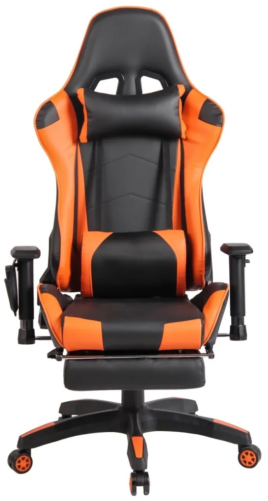 RESIGILAT-Scaun gaming, cu Masaj si Incalzire, telecomanda Wireless, functie recliner, SIG 5999, Negru/Portocaliu