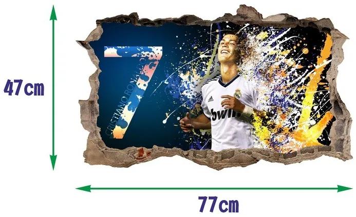 Autocolant decorativ 3D de perete - Cristiano Ronaldo 47 x 77 cm