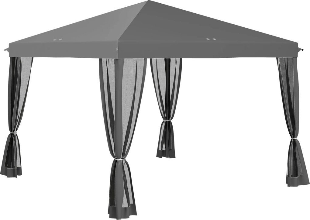 Outsunny Tonnelle pop-up Barnum Pliant Stil Colonial 3 x 3 m 4 plase de protecție + Geantă de Transport gri | Aosom Romania