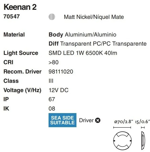 Corp aparent exterior IP68 Keenan 70547