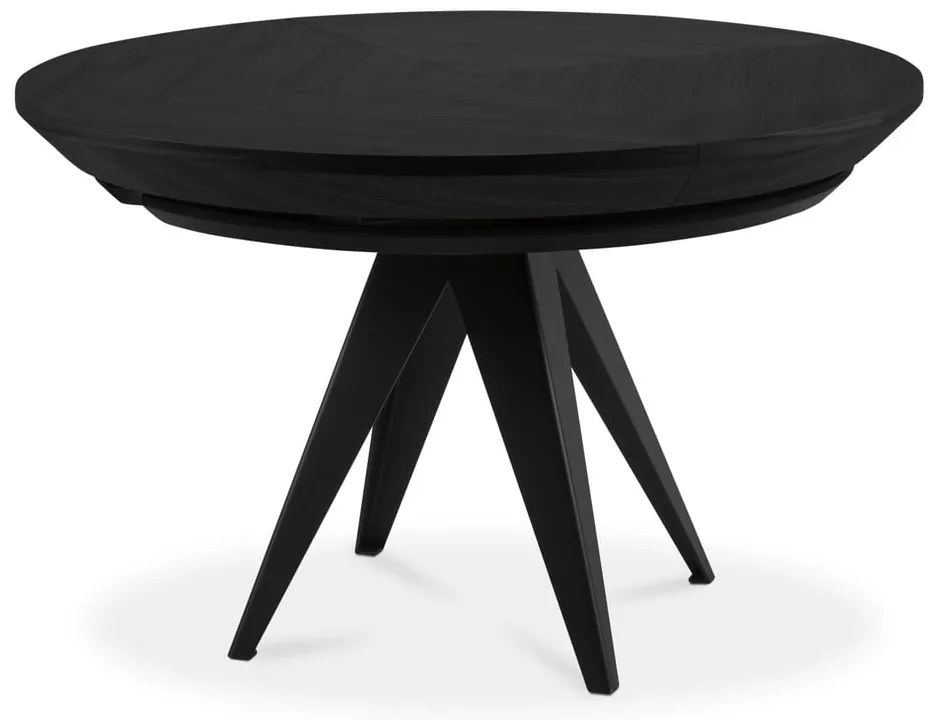 Masă de dining rotundă extensibilă cu blat negru cu blat suplimentar ø 120 cm Magnus – Windsor &amp; Co Sofas