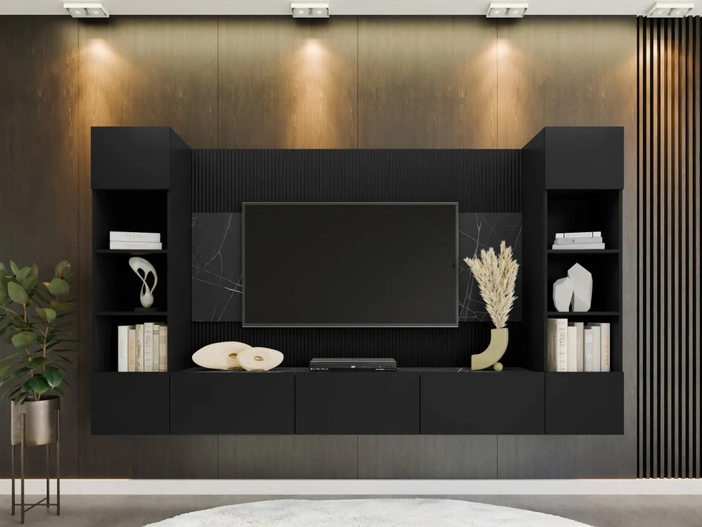 Mobilier living Coprea I (Negru + Marmură negru) . Promo -17%. 1104549