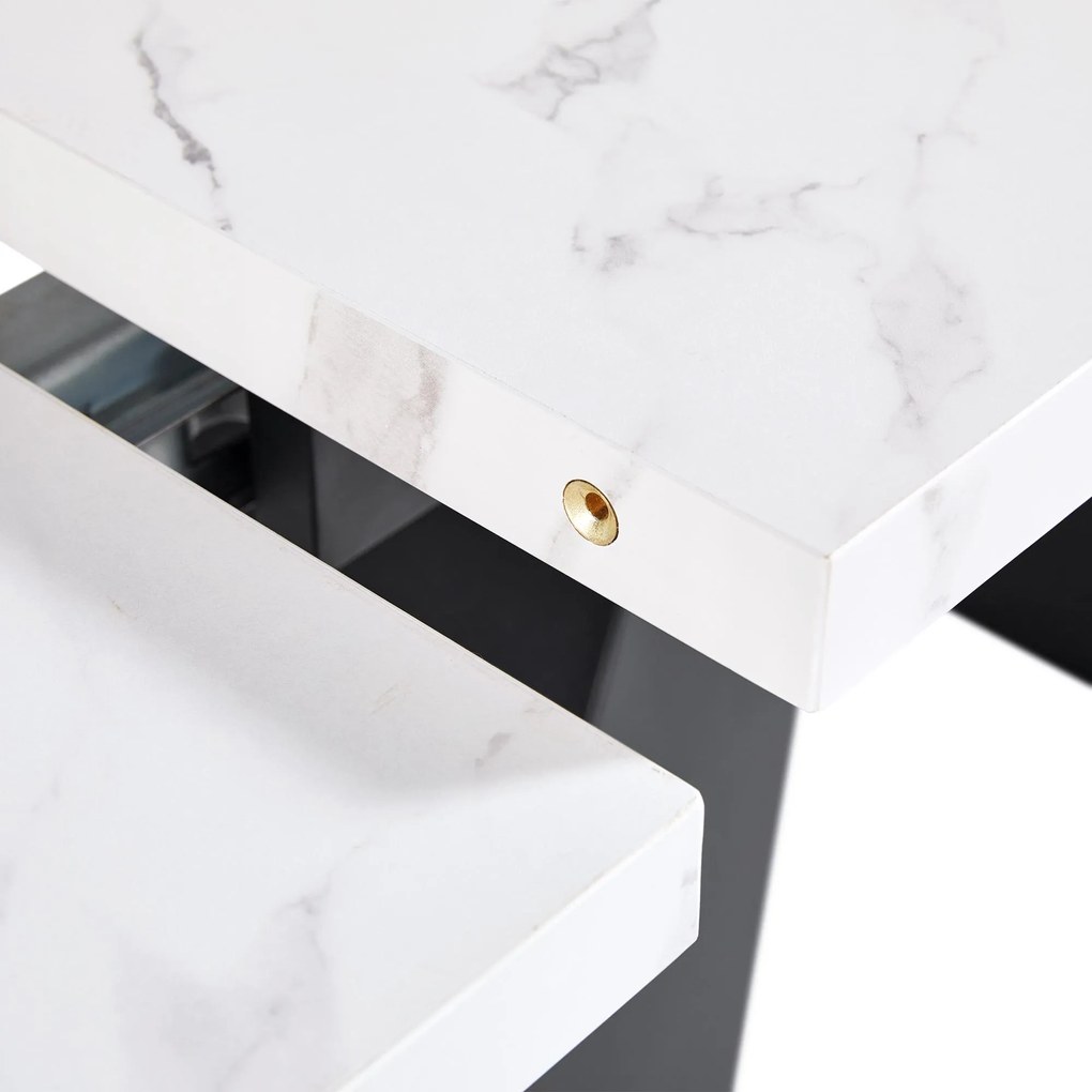 Masă de luat extensibilă, Alb+Negru | Aosom Romania