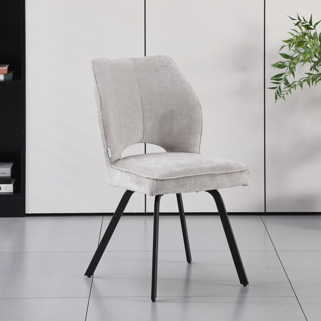 MAZZONI EXPORT TULIP Bej Închis (material textil UF980-03) - SCAUN MODERN TAPIȚAT PENTRU SUFRAGERIE/LIVING/BIROU LOFT