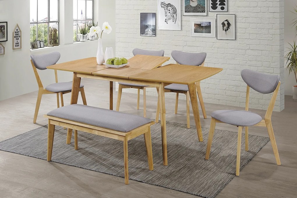 Masă de sufragerie extensibilă 120-160 cm Belkis (stejar + stejar) (pentru 4 până la 6 persoane). 1049993
