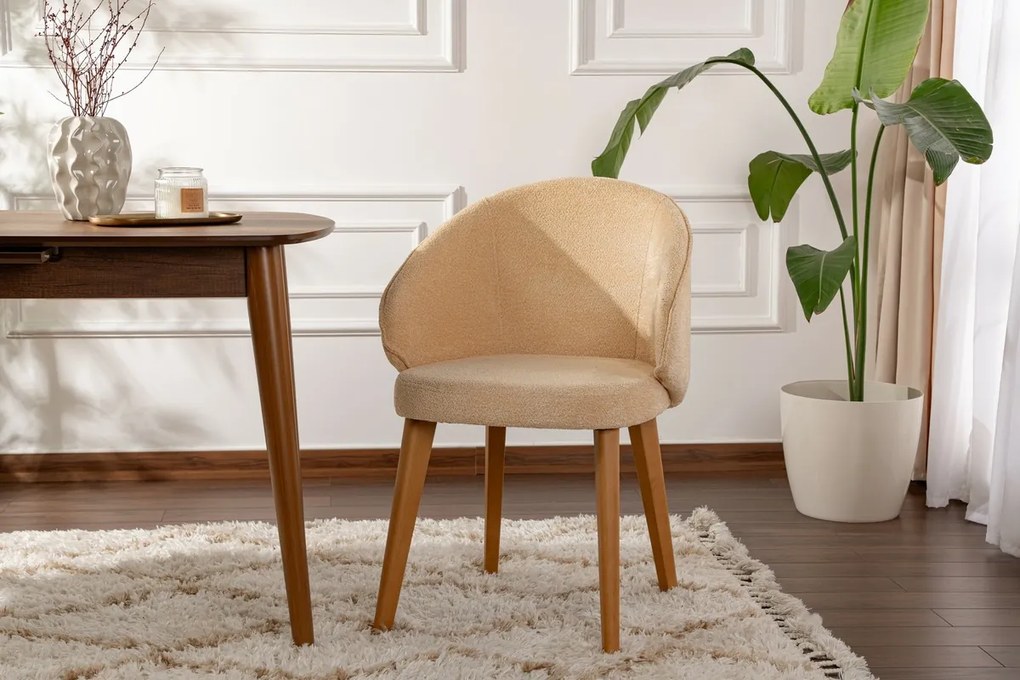 Set de scaune de sufragerie Bentley Beige și DarkOak, 2 buc.