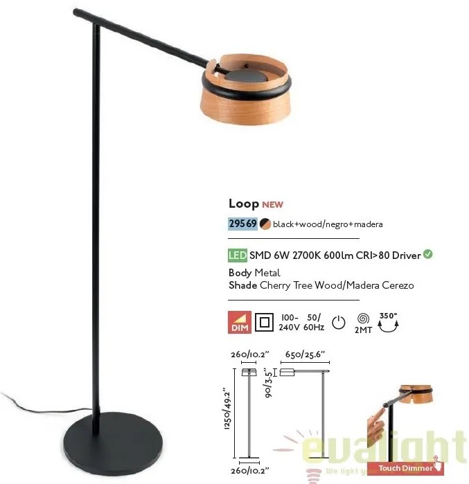 Lampadar LED / Lampa de podea dimabila design deosebit LOOP 29569