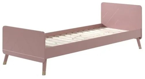 Pat Single pentru Copii, 90x200 cm, Roz (Pin Masiv și MDF) – Billy – Vipack