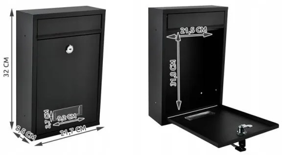 Cutie poștală neagră 21,7x32 cm