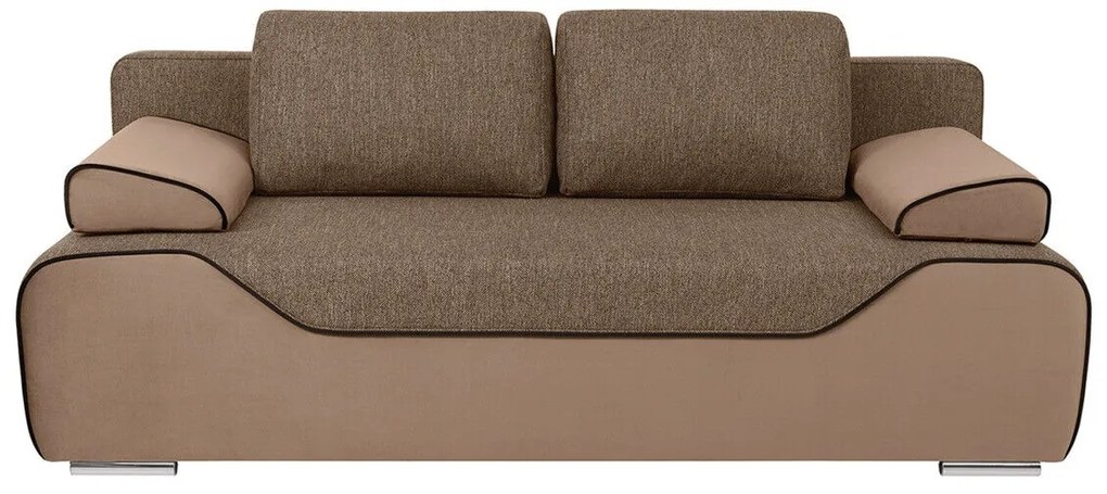 Canapea extensibilă Boston 452Cutie de pat, Maro, Beige, 90x208x95cm, 96 kg, Picioare: Metal