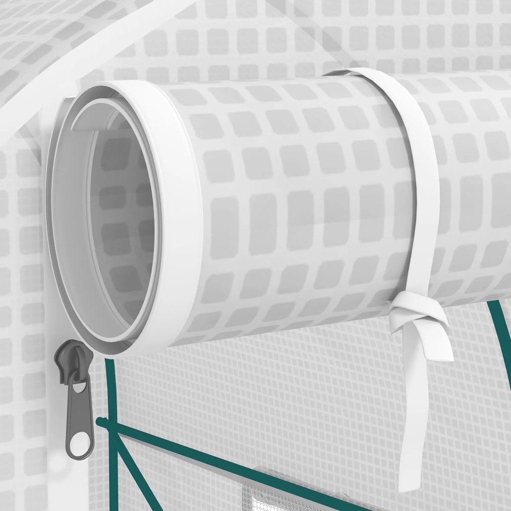 Outsunny Seră de Grădină Tip Tunel cu Cadru din Oțel și 4 Ferestre în PE 2.5x2x2m, Alb | Aosom Romania