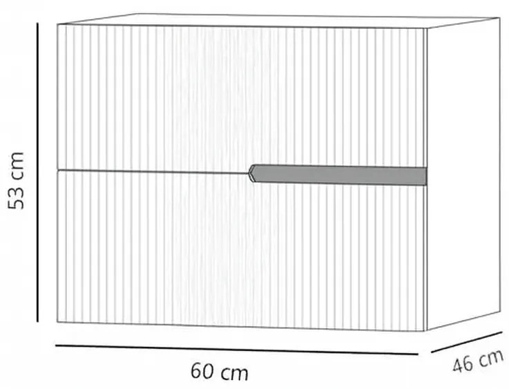 Mobilier pentru lavoar pe blat 60 cm, alb, cu riflaje, Fluminia Malta