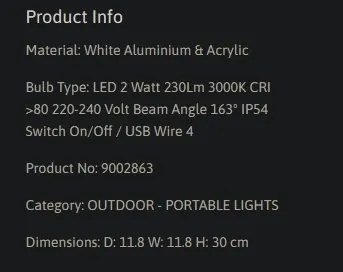 Lampa portabila LED exterior design modern IP54 Fumo alb