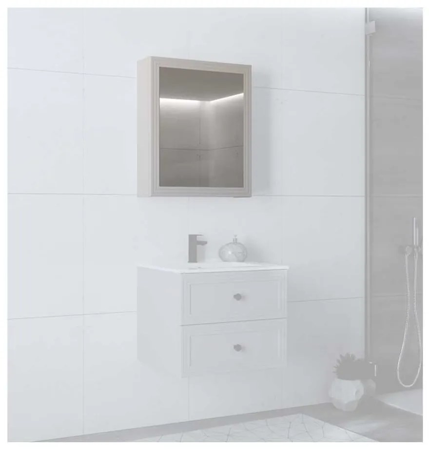 Dulap cu oglindă suspendat Bondi 60 cm, crem