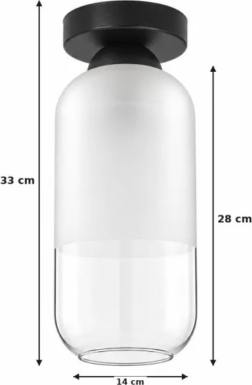 BRILAGI - Plafonieră LED RETRO GLASS 1xE27/60W/230V Ø 14 cm negru/alb