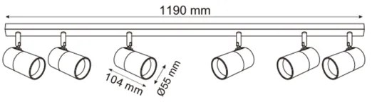 Spot Zuma Line 2204BD-6-BK FORI 6xGU10/50W/230V negru/auriu