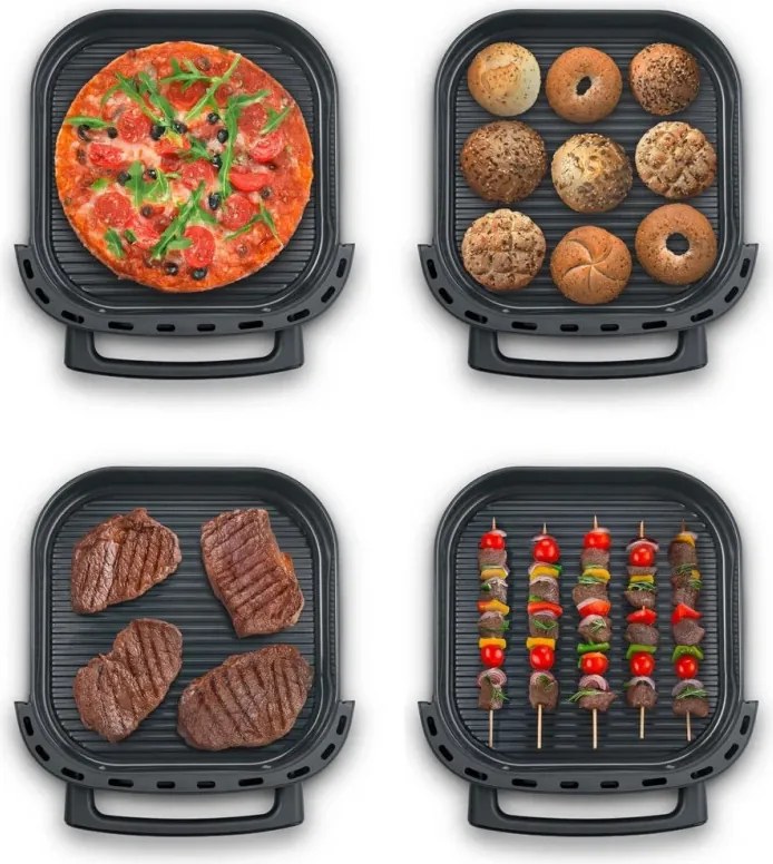 Friteuza cu aer cald si cuptor pentru pizza Caso AirFry & PizzaChef, 2850 W, 6 l, 11 programe, 50-230 °C, Timer, Memento, Pana la 30 cm, Negru