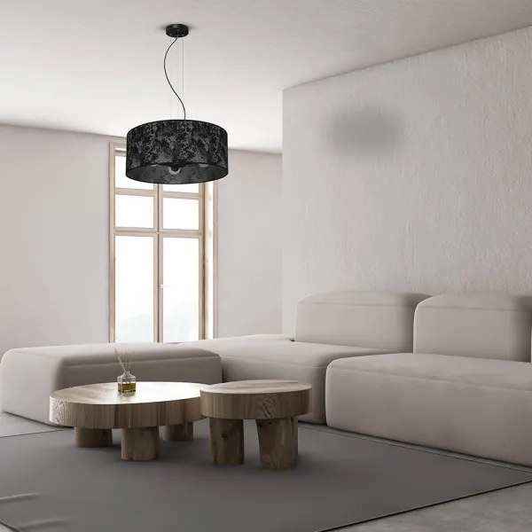 Lustră pe cablu SATINO 3xE27/60W/230V neagră/gri