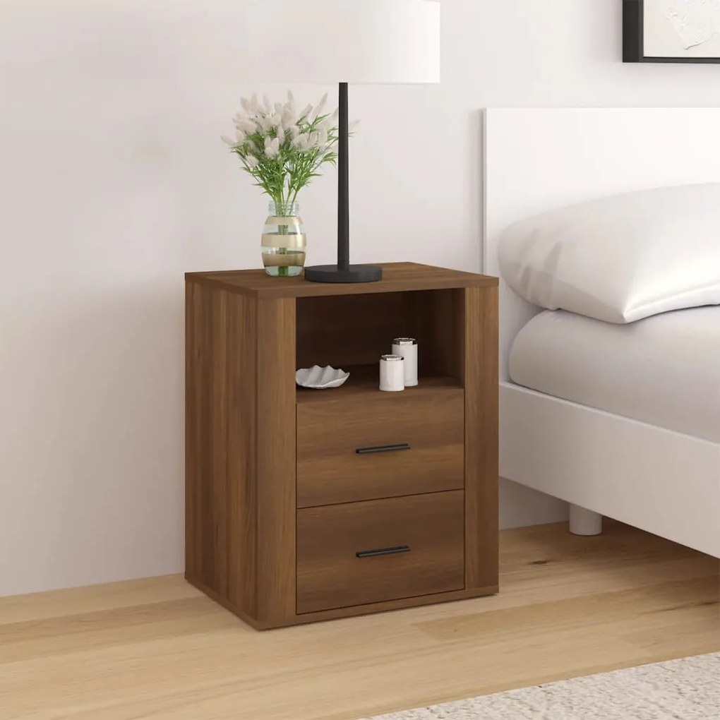 816735 vidaXL Noptieră, stejar maro, 50x36x60 cm, lemn prelucrat