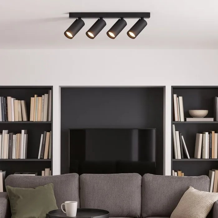 Plafoniera cu 4 spoturi GU10 directionabile NAZARE negru