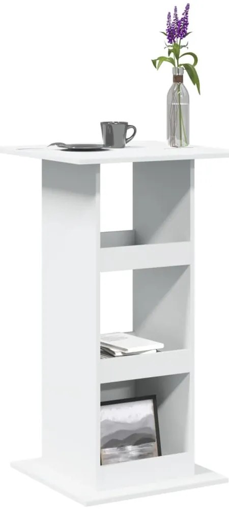 vidaXL Masă de bar cu depozitare, alb, 60x60x102 cm, lemn prelucrat