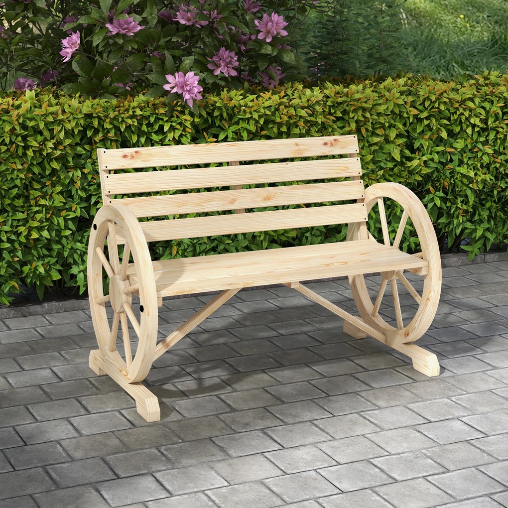 Outsunny Banca Country Fonta 127×60×85 cm – 2‑locuri cu Cotiere Rotative Neagra | Aosom Romania