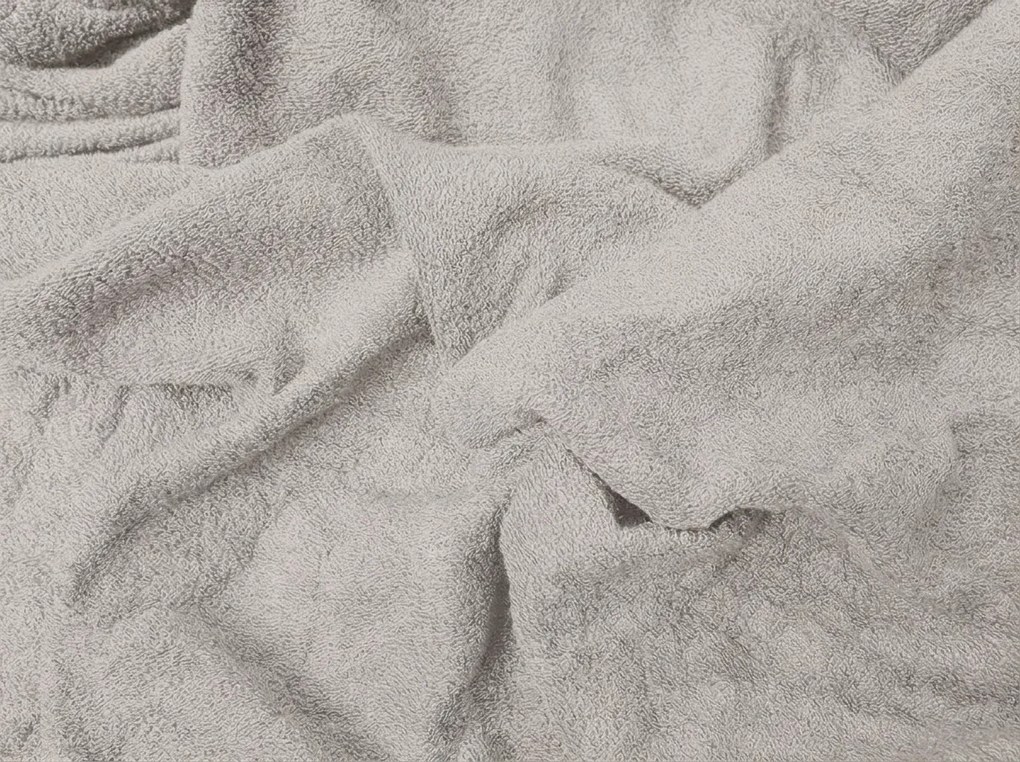 Cearsaf elastic din fleece MOLTON gri deschis 180 x 200 cm