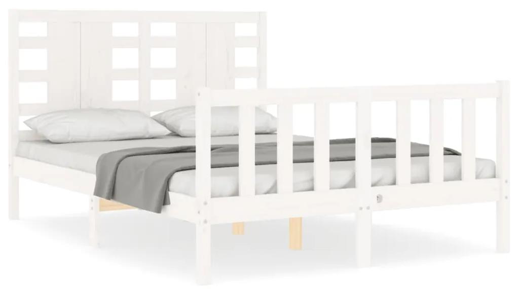 3192787 vidaXL Cadru de pat cu tăblie dublu mic, lemn masiv