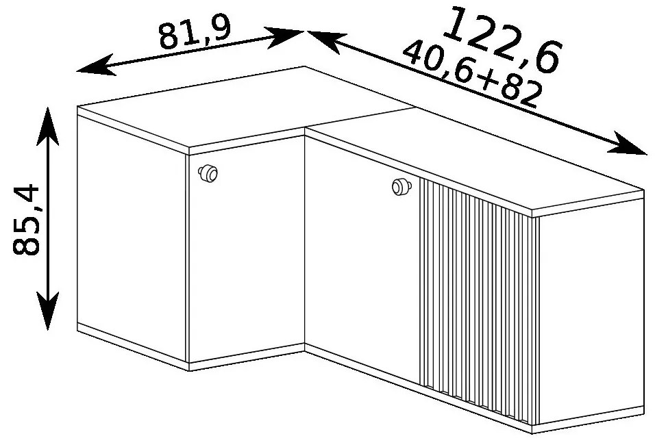 Dulap de colț Claudi 12 (Stejar artisan). 1055496