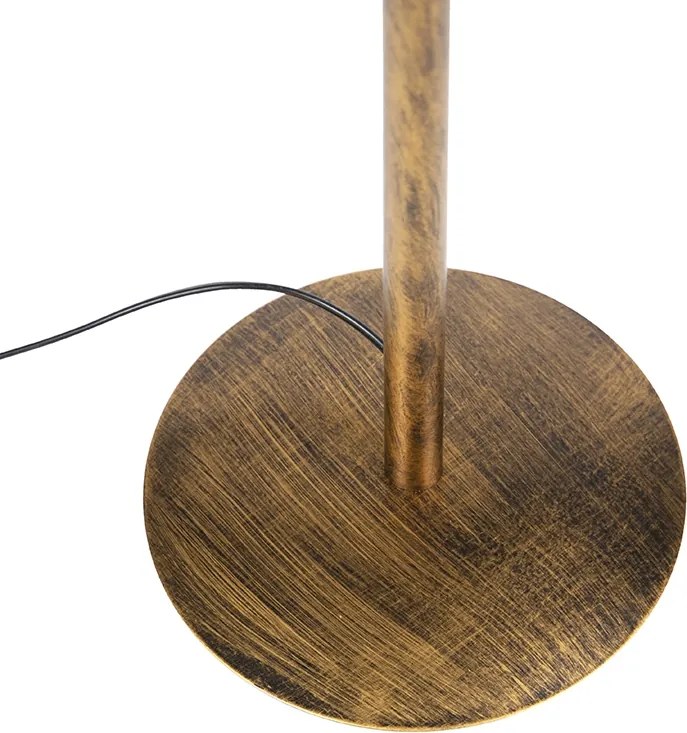 Lampă de podea vintage aurie cu abajur roșu 40 cm - Simplo