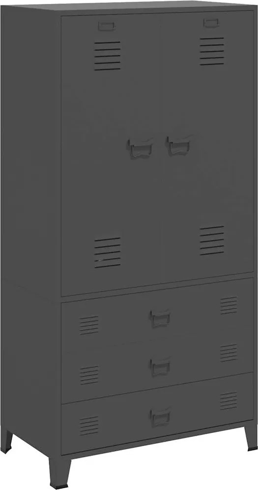 vidaXL Șifonier industrial, antracit, 90x50x180 cm, metal