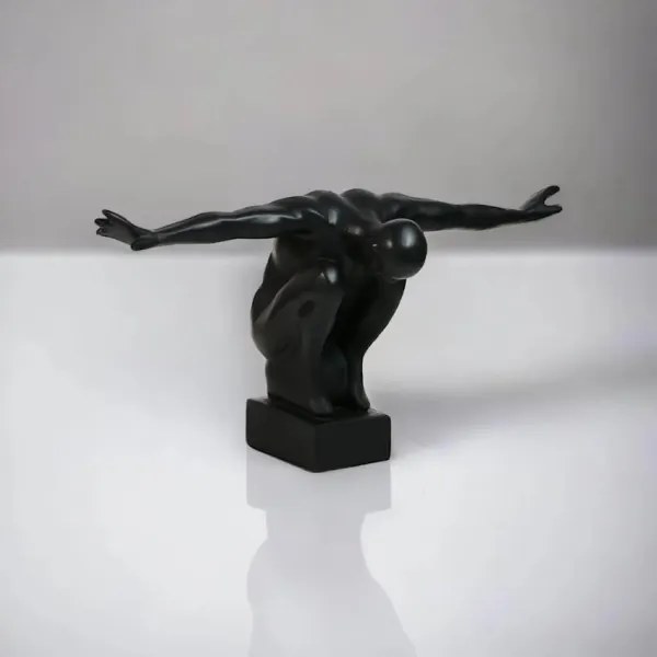 Decorațiune de masă din rășină, 25 x 41 x 20 cm, negru