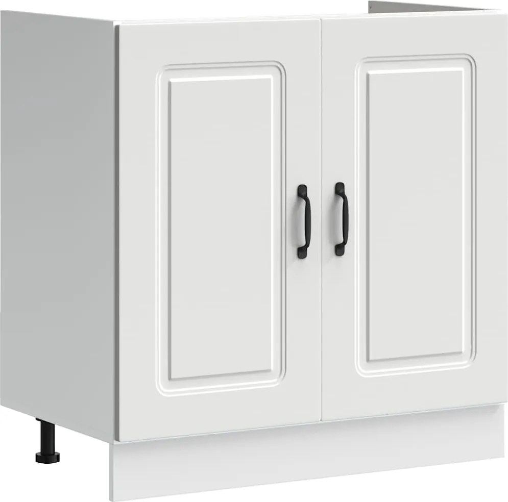 vidaXL Dulap de bază pentru chiuvetă „Kalmar” alb lemn de prelucrare