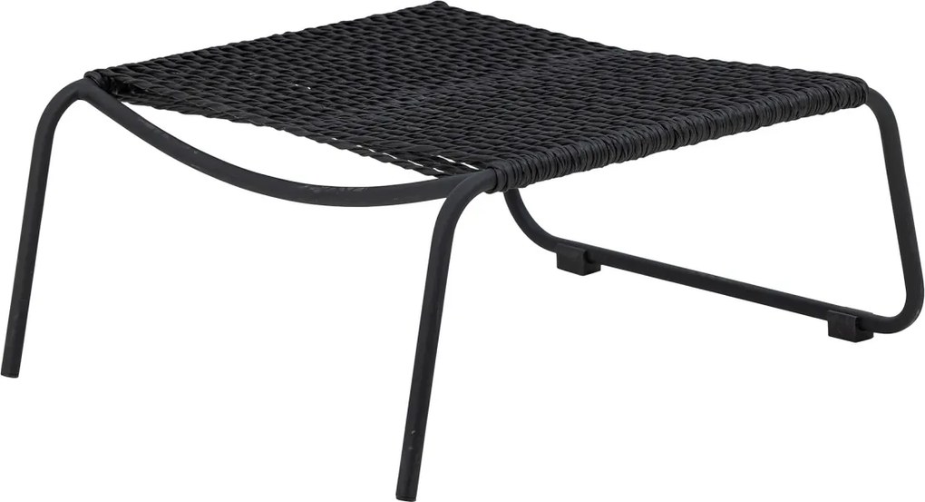 Set fotoliu si taburet, negru, cu perne, Boel