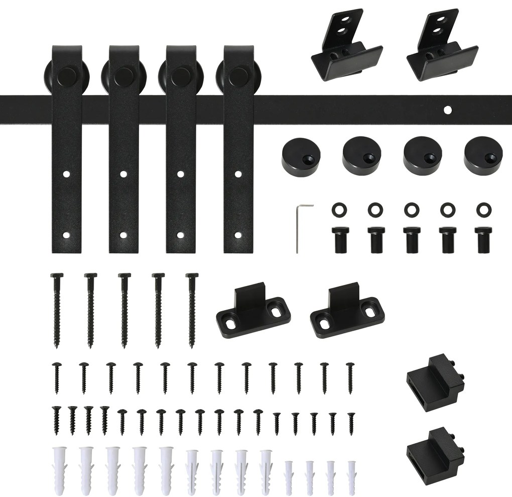 HOMCOM Set Complet Ușă Glisantă de 183 cm - Perfect pentru orice spațiu | Aosom Romania