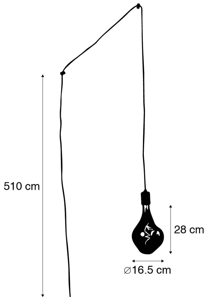 Lampă modernă cu pandantiv aurie cu priză, incluzând bec LED reglabil - Cavalux