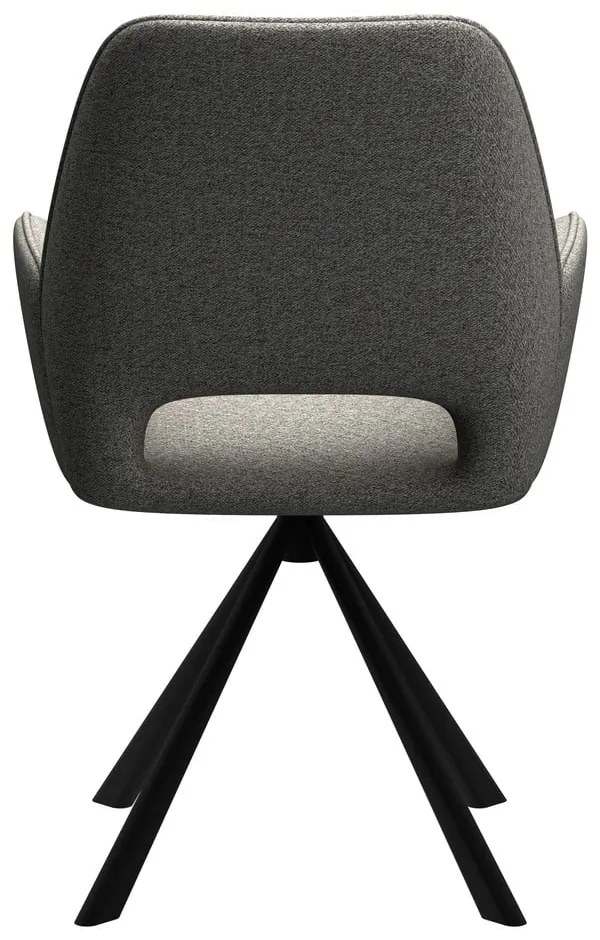 Scaun de sufragerie gri închis cu cotiere Graham – Actona