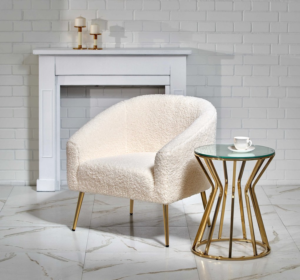 Fotoliu relax Goldie (Crem + Auriu). 1039475