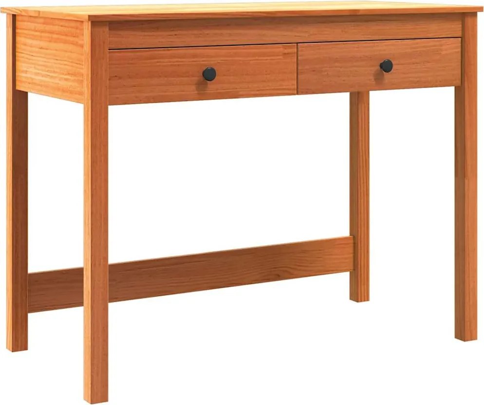 vidaXL Birou cu sertar Max Brown 100 x 50 x 78 cm Lemn de pin masiv