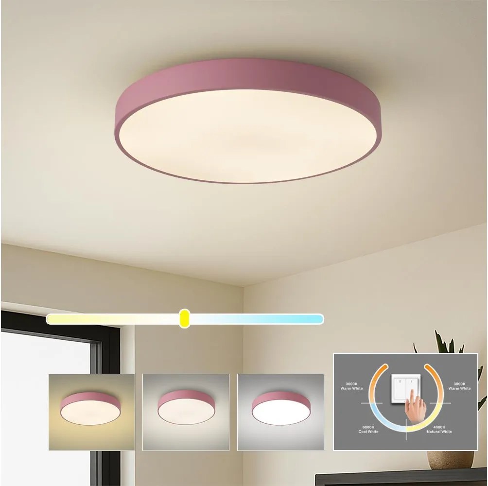 Brilagi - Plafonieră LED POOL LED/60W/230V 3000/4000/6000K 50 cm roz