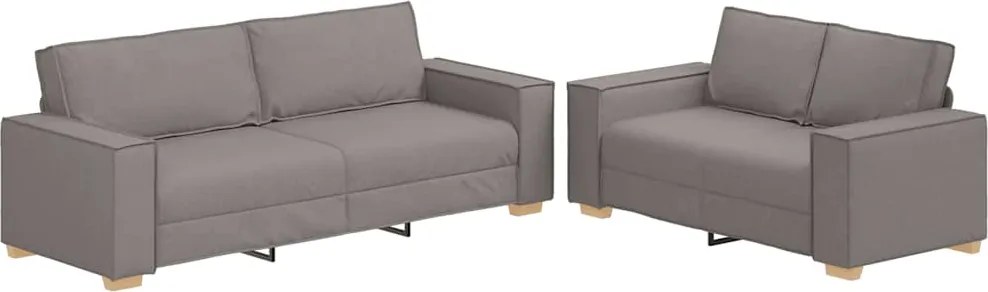 vidaXL Set de canapea cu perne, 2 piese, gri taupe, material textil