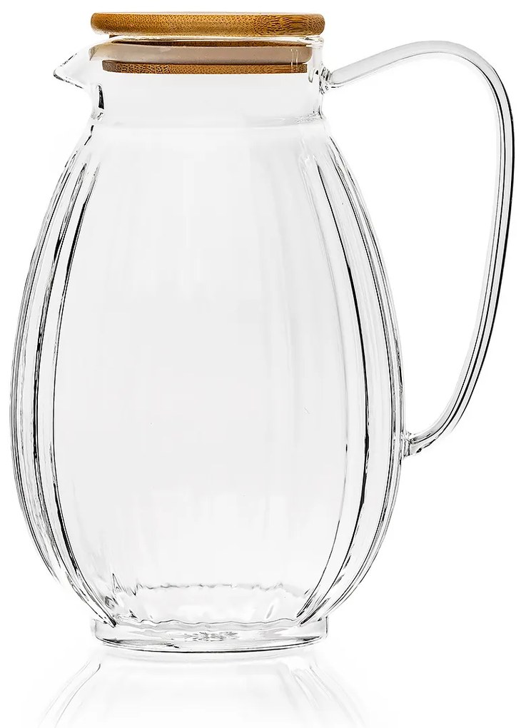 Carafă de sticlă 4Home Hot&Cool Juicycu capac de bambus, 1,5 l