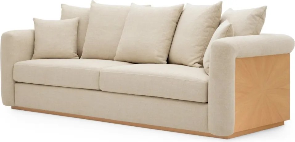 Canapea LUX furnir de stejar, tesatura Renato ecru, Amadeo