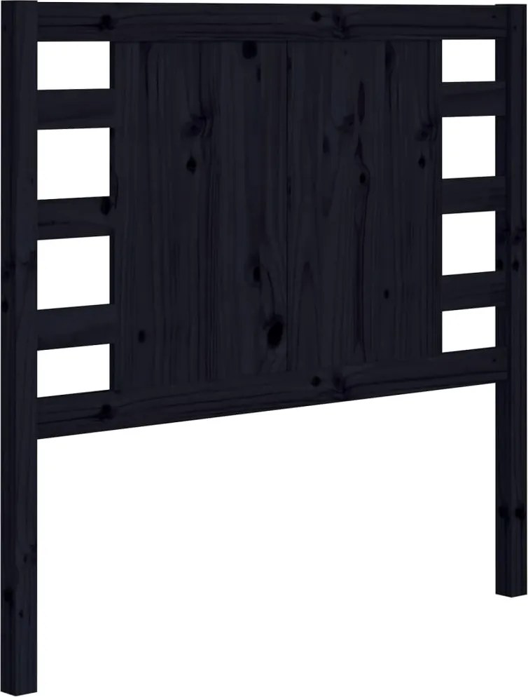vidaXL Tăblie de pat, negru, 81x4x100 cm, lemn masiv de pin