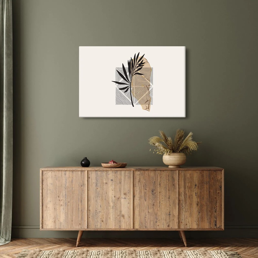 Tablou - Abstracție cu frunze tropicale N⁰1 (90x60 cm)