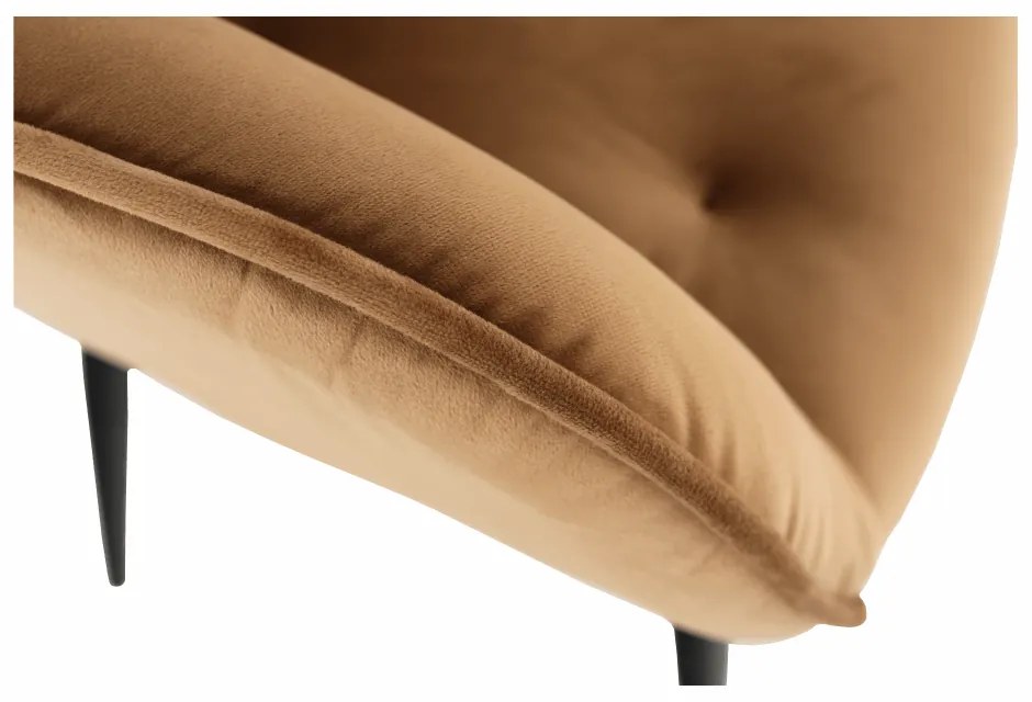 Fotoliu de design, material textil Velvet maro, BERILIO