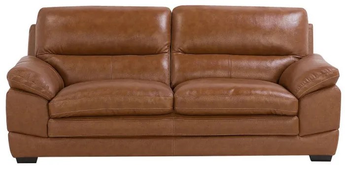 Canapea Horten, piele, maro, 89 x 200 x 85 cm